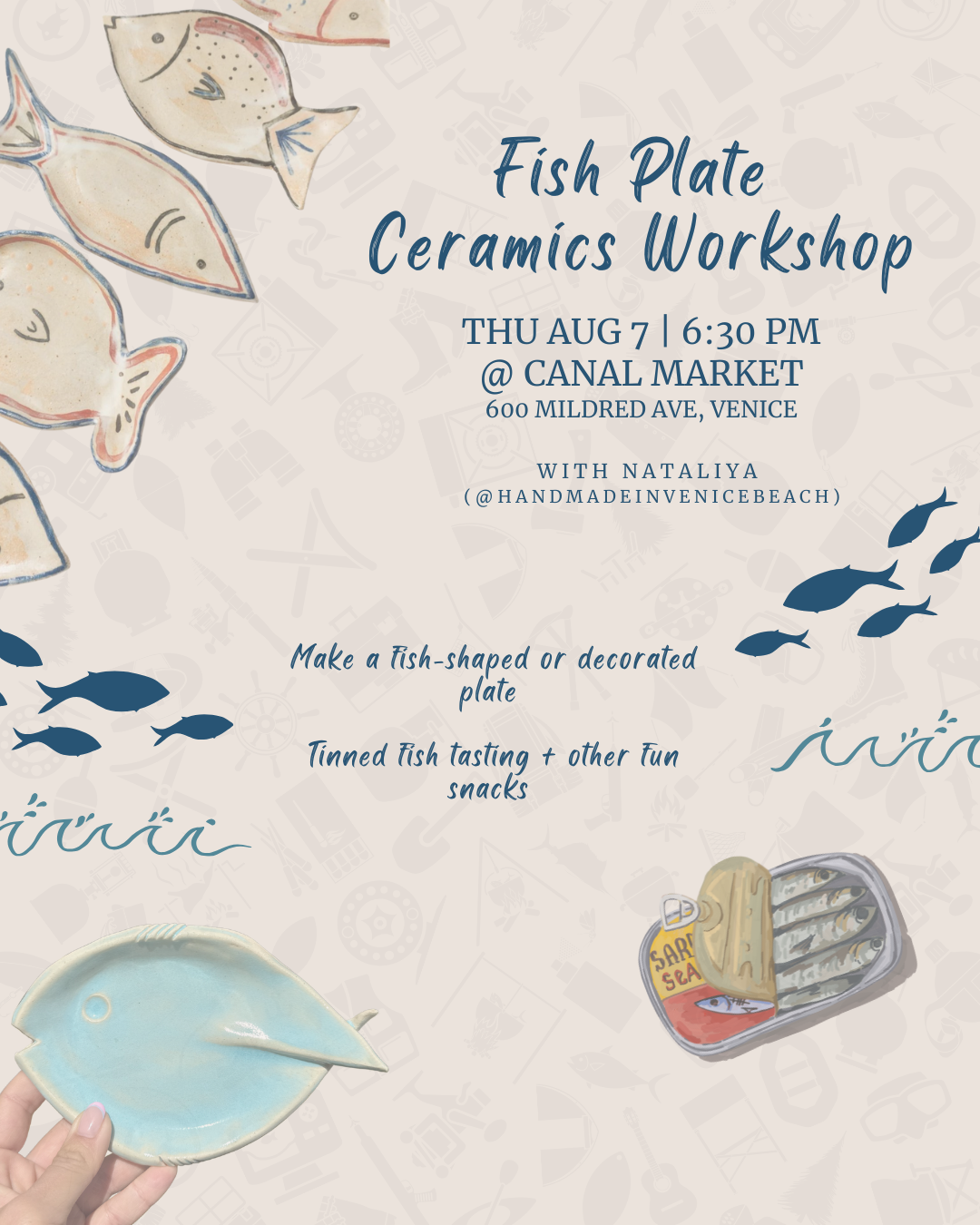 August 7 | π Fish Plate Ceramics Workshop @ Canal Market Venice