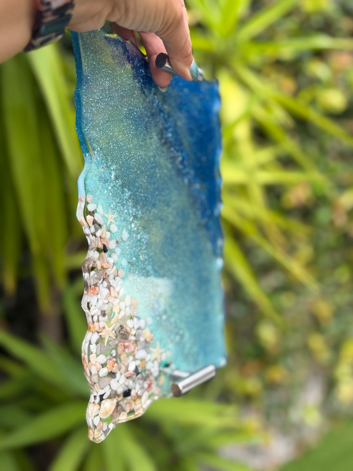 🌊✨ Ocean shimmer tray