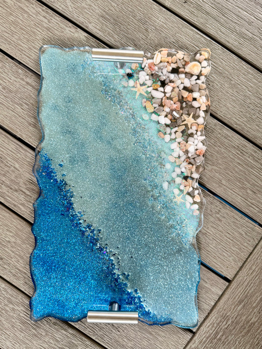 🌊✨ Ocean shimmer tray