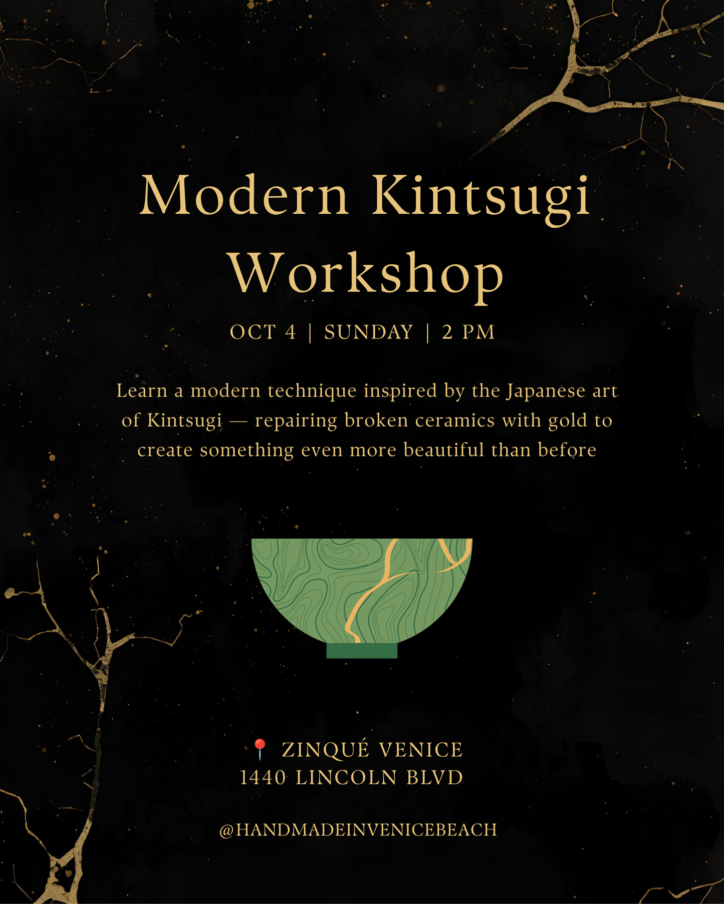 October 4 | Modern Kintsugi Ceramics Workshop @ Zinqué Venice