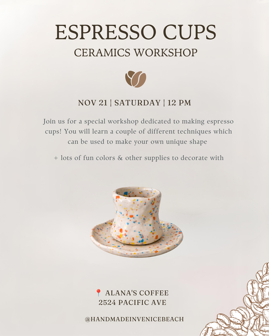 November 21 | Espresso Cups ☕️ Ceramics Workshop @ Alana's Coffee
