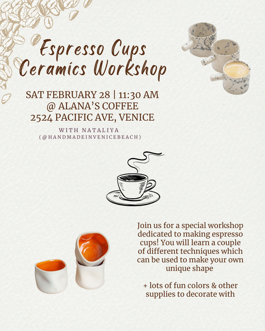 February 28 | Espresso Cups ☕️ Ceramics Workshop @ Alana's Coffee