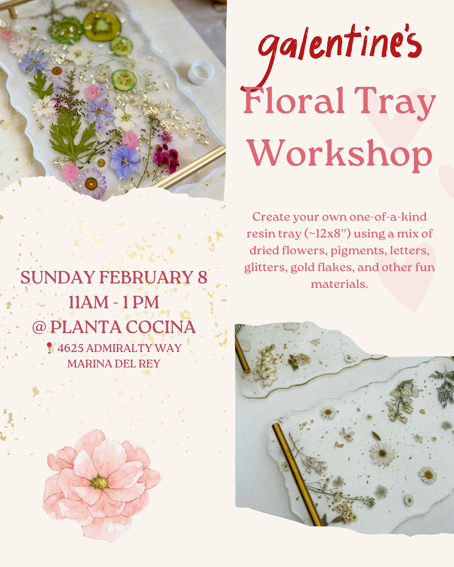 February 8 | 🌸 💗 Floral Tray Workshop @ Planta Cocina