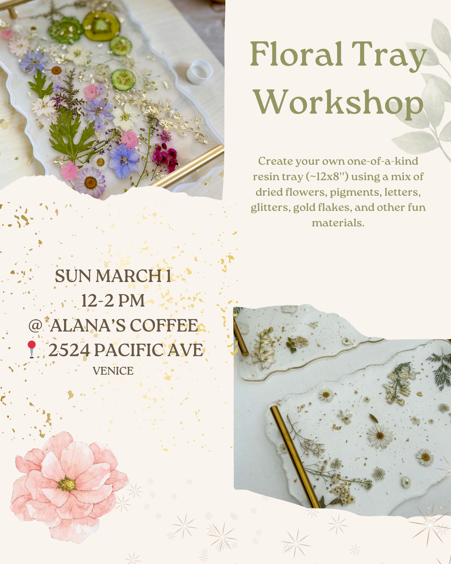 March 1 | 🌸  Floral Tray Workshop @ Alana's Coffee