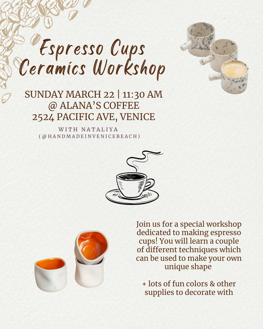 March 22 | Espresso Cups ☕️ Ceramics Workshop @ Alana's Coffee