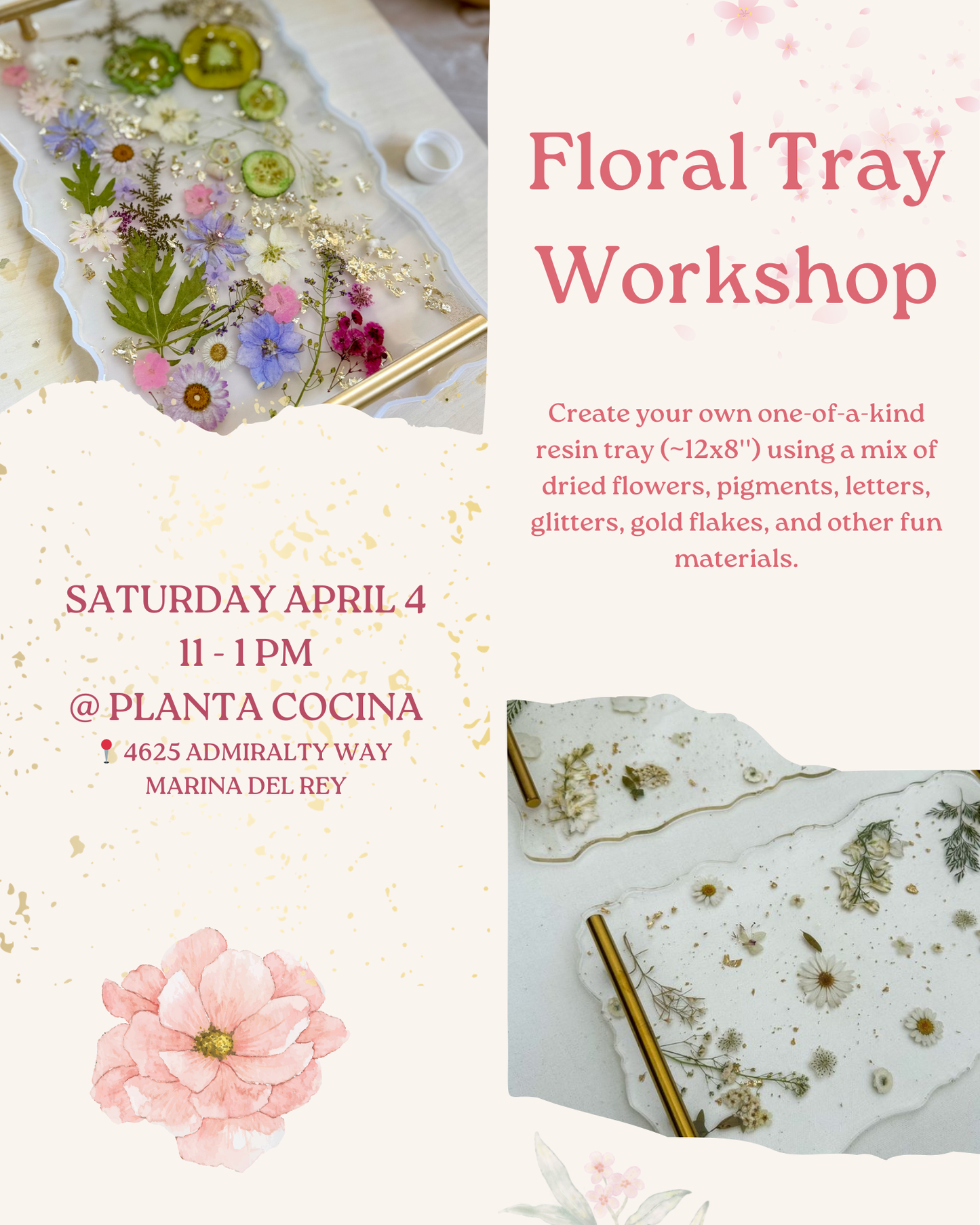 April 4 | 🌸  Floral Tray Workshop @ Planta Cocina