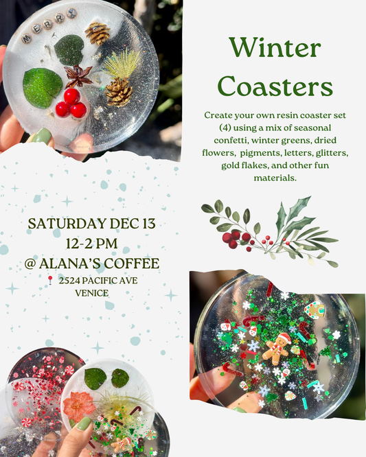 December 13 | 🌸 ❄️ Winter/Holiday Coaster Workshop @ Alana's Coffee